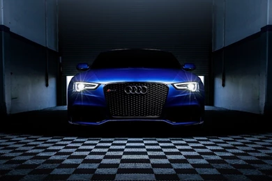 Blue Audi RS 5 In A Dark Space Car Wallpapers