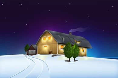 Christmas House Desktop Wallpapers