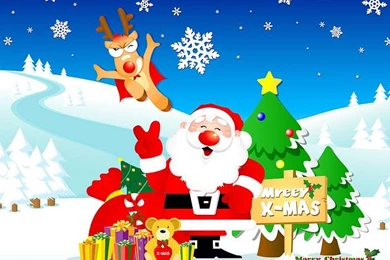 Christmas Vector Art :Santa Claus Vector Cartoon 7 Wallcoo.net