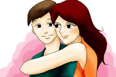 Couple Love Care Hug Nice Wallpapers Cartoon