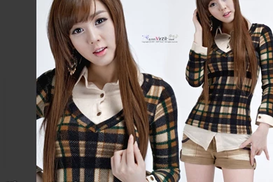 Hwang Mi Hee : Patchwork Sweater And Shorts Photoshoot 4 HD ...