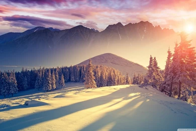 HD Mountain Scenery In The Winter Season Wallpapers Widescreen Full ...