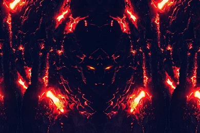 Blue Red Fire Lava Glow Faces Heat Devils Wallpapers