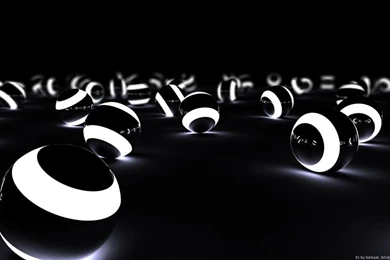 Abstract,3D View 3d View Abstract Black White Balls Glowing ...