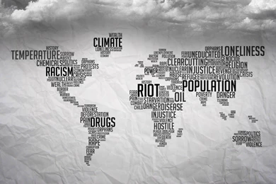 Atlas BW Paper Wrinkled Typography Dark F Wallpapers